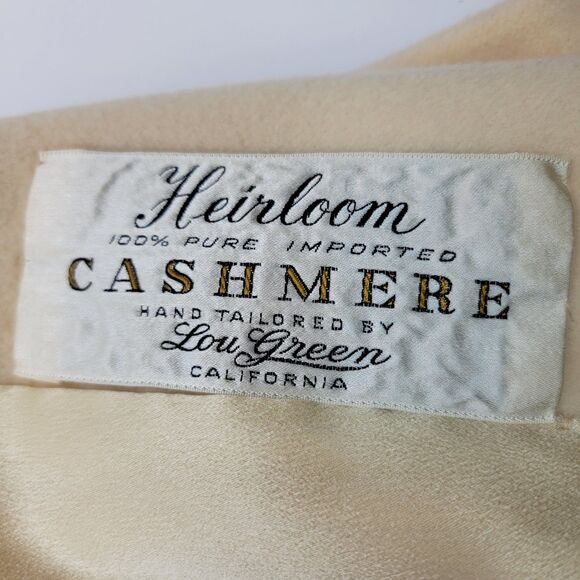 Metzger's Vintage 60's Womens Cream 100% Pure Cashmere Fur Trim Collar Cape Coat - Picture 7 of 15
